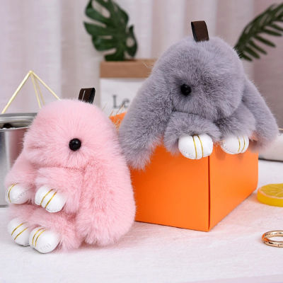 MLS Cute Backpack Plush Bunny Pendant Hanging Fur pom Keyring Handbag Doll Ornament Plush Toy Bag Pendant Install Dead Rabbit Pendant Plush Rabbit Key