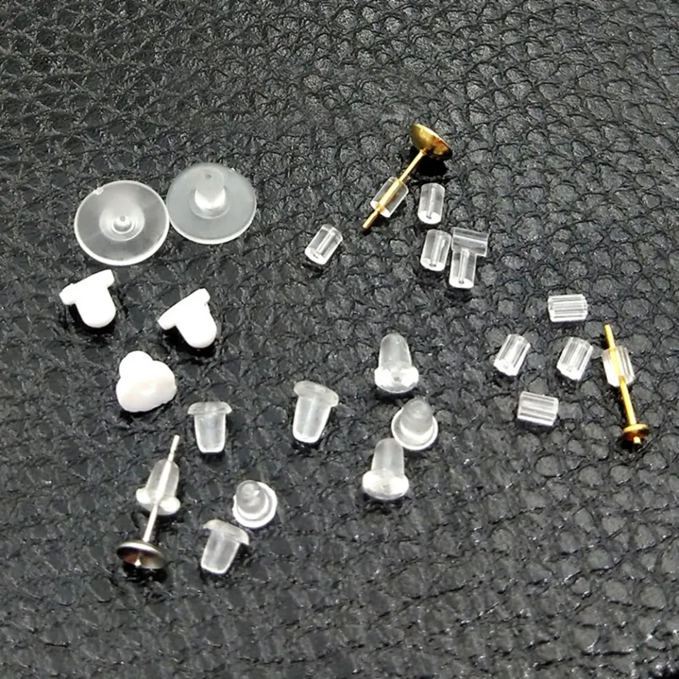 200pcs/lot Soft Silicone Rubber Earring Back Stoppers For Stud Earrings DIY  Jewelry Making Earrings Findings