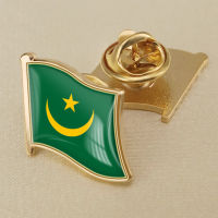 Mauritania Mauritanian Flag Crystal Resin Badge Brooch Flag Badges of All Countries in the World All-metal Brooch Copper Brooch Collection