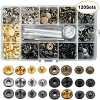 Snap Fasteners Kit 12.5mm Metal Snap Buttons for Clothing Craft Bag Shoes Collar Belt Jeans Perfect Fit Adjust Button DIY Tailor Haberdashery