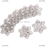 pime MALL 10pcs Filigree Flower wraps Connector โลหะเสน่ห์หัตถกรรม DIY เครื่องประดับการค้นพบ