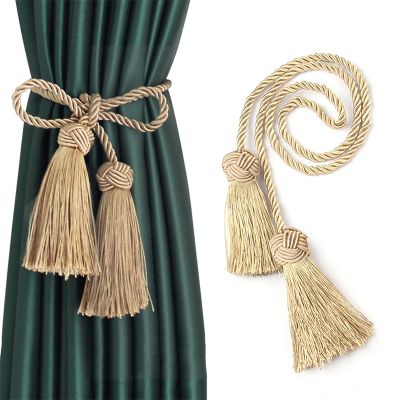 【JH】 1Pc Tassel Curtain Tieback Room Accessories Holder Buckle Rope Weave Fringe Bandage Decoration