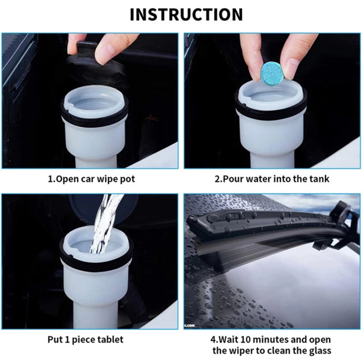 204060ชิ้นแข็งทำความสะอาดรถปัดน้ำฝนกระจกเม็ดฟู่แก้วห้องน้ำทำความสะอาดอุปกรณ์รถยนต์สำหรับบ้านหน้าต่าง