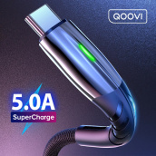 QOOVI 5A SuperCharge USB Type C Cable Fast Charging for Huawei P50 P40 Mate 40 30 USB-C Cellphone Charger Type-C Data Cord For Samsung Oppo Vivo Xiaomi Micro USB Cable Fast Charger Android Nylon Braided Wire