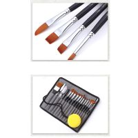 Nylon Hair Acrylic Paint Brushes with Drawstring Case, Artist Paint Brush Set for Acrylic Oil Watercolor Canvas