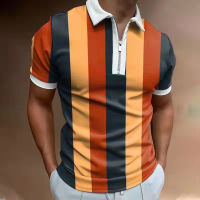 Retro Patchwork Slim Polo Shirt Mens Fashion 2021 Summer Short sleeve Polo shirt Casual lapel zipper top Mens street wear