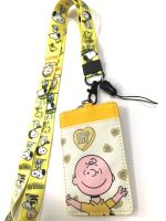 Snoopy สายคล้องคอ สายคล้องบัตร ที่ใส่บัตร   ซองใส่บัตร ที่ใส่บัตร พร้อมสายคล้องคอ ลาย  yellow  HUG ME งานดี สวยงาม สำหรับ บัตร 6x8 cm (body 7x11cm) BY NPNN