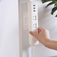 【CW】Desktop Socket Fixer Shelves For Wall Cable Organizer Power Strip Holder Self-Adhesive Wall Hanging Fixator For Kitchen Home