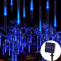 Outdoor Solar LED Meteor Shower Lights Rain String Light Waterproof for Street Garland Wedding Christmas Holiday Decorations