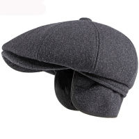 MZ2946 Berets หมวกผู้ชายฤดูใบไม้ร่วงฤดูหนาว Earflap หมวกผู้ชาย Vintage แปดเหลี่ยม Newsboy หมวกชายหนาอบอุ่นขนสัตว์ Beret หมวก R Beret หมวก