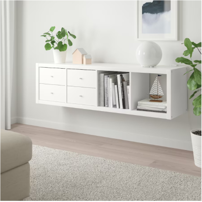 Shelving unit with 2 inserts hang it on the wall or stand it on the floor size 42x39x147 cm.