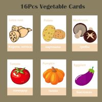 【CW】 DDWE Russian English Cartoon Vegetables Mandarin Characters Word language Flash Cards kid baby Children