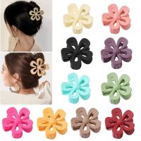 ใหม่แฟชั่นผู้หญิง Claw คลิปสีชมพู Beige Hollow Out ดอกไม้ขนาดใหญ่ Claws ผม Shark คลิป Headwear Barrettes เกาหลีอุปกรณ์เสริมผม...