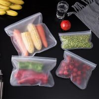 【hot】 1Pc Reusable Food Freezer Leakproof Silicone Ziplock BPA Meat Fruit Veggies Storage Dishwasher Safe