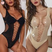 CODsack1juy6 Sleeveless See Through Bodysuit Leotard Cut G-string Thong Lingeries