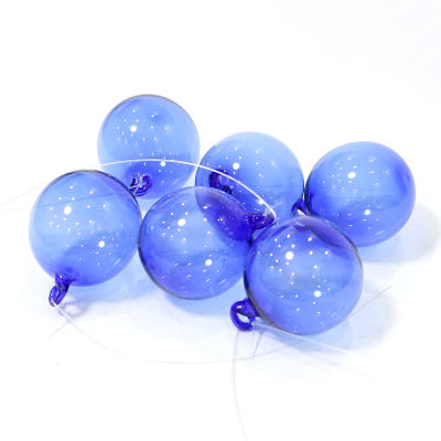 12Pcs ขายส่ง Hand-Blown โปร่งใส Hollow Bubble Ball Aquarium Decor แขวนเครื่องประดับอุปกรณ์เสริม Navy Blue Floating Balls