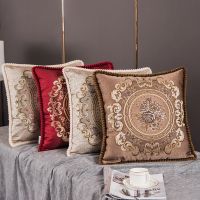 【LZ】 European Style Jacquard Elegant Floral Decorative Cushion Covers For Car Sofa Home Decoration Square Classic Throw Pillow Case