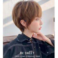 (สีน้ำตาลดำ)วิกผมซอยสั้น ทรงแบบตามภาพเป๊ะปัง หน้าสไลด์น่ารักสไตล์สาวญี่ปุ่น