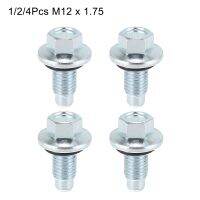 X Autohaux 1/2/4Pcs M12 x 1.75 Car Engine Oil Drain Plug Screw w/ Stainless Steel Seal Ring Replacement for Buick