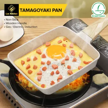 Japanese Tamagoyaki Omelette Egg Frying Pan wooden handle Wahei