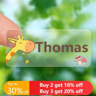 【CW】☸□❍  3Size Transparent Custom Name Sticker Office Supplies Tag Label Children School Stationery Scrapbook