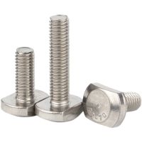 1/2/5/10pc M5 M6 M8 M10 M12 GB37 304 A2-70 Stainless Steel T Shape Type Hammer Head Screw Bolt for T-Slot Chute Rail Miter Track