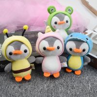 Cute Penguin Plush Toy Animal Penguin Cosplay Unicorn Bee Frog Dinosaur Stuffed Doll Small Pendant Keychain Gift for Friend