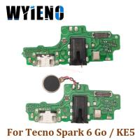 Wyieo สําหรับ Tecno Spark 6 go KE5 USB Dock Charger Port Plug หูฟัง Audio Jack ไมโครโฟน MIC Flex Cable Charging Board