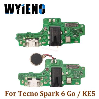 Wyieo สำหรับ Tecno Spark 6 Go Ke5 Usb Dock Charger พอร์ตปลั๊กหูฟังแจ็คไมโครโฟน Mic Flex Cable Charging Board