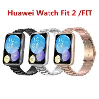 ♣☬ สายสแตนเลสสำหรับนาฬิกา Huawei FIT 2 สายคล้องอุปกรณ์เสริมเปลี่ยนสายนาฬิกาสร้อยข้อมือโลหะ Correa Huawei Watch fit2 Band