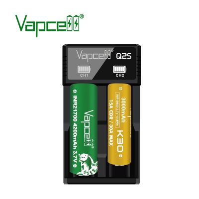 Vapcell Q2s เครื่องชาร์จถ่าน อุปกรณ์ชาร์จแบตเตอรี่ รองรับหลายขนาด ชาร์จพร้อมกันได้ 2 ก้อน