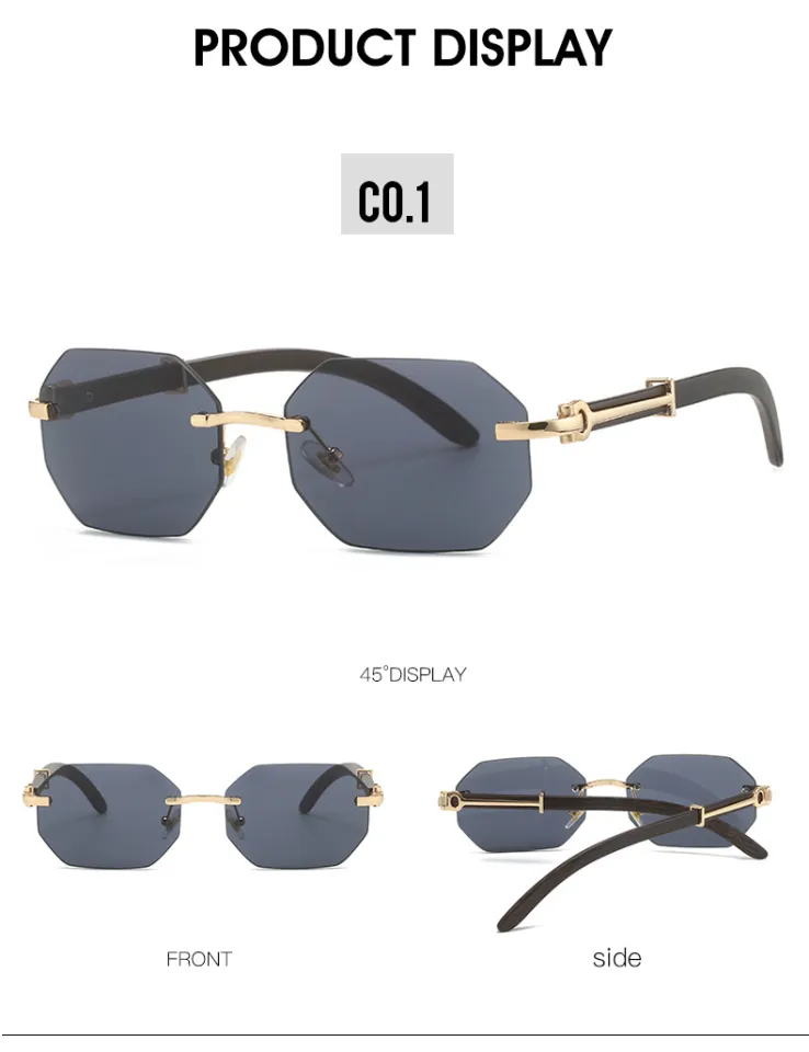 2023 Designer Prescription Sunglasses For Women For Men And Women Luxury  Metal Vintage Square Frameless Sun Glasses With UV 400 Lens And Original  Box Summer Style From Halloone, $12.01