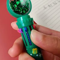 ปากกาเมจิกแบบพับเก็บได้สำหรับเด็กนักเรียน10ปากกาบอลพอยท์คริสต์มาสปากกาหลากสี