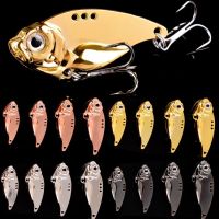 4pcs Metal VIB 7g 10g 20g Fishing Lure Vibration Spoon Lure Crankbait Bass Artificial Hard Baits with Feather Cicada VIB tackle