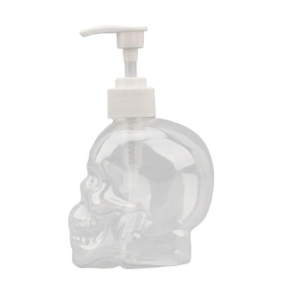 350ml Fillable Hand Dispenser Shampoo Gel Transparent Shower Liquid Bathroom Skull