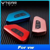 Vtear รถกุญแจแบบพับโครงเปลือกนอกเคสกุญแจมีสไตล์ชิ้นส่วนอุปกรณ์เสริมสำหรับ VW Golf 5 Passat เจ็ททาโปโล Id.3 Santana