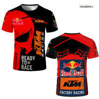 2023 summer new KTM mountain bike off-road motorcycle racing suit 3D printing short-sleeve fashion mens round neck T-shirt