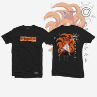 2023New เสื้ออนิเมะ - นารูโตะ Kurama ผู้ชายขนาดใหญ่พิเศษ (S-5XL) เสื้อยืดผ้าฝ้ายสีดำพิมพ์ลาย คอกลมขนาดใหญ่ไม่จำกัดเพศ