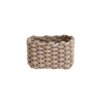 12PCs Hand-woven Storage Baskets Cotton Rope Weaving Box Sundries Cosmetic Organizer Desktop Storages Basket Panier Rangement