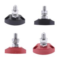 4pcs DC 12V Bus Bar Terminal Block - 1/4 inch 6mm Positive Insulated Single Stud Power and Ground Junction Post - Red Black