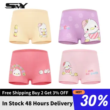 SMY 1PCS New Fashion Cotton Kids Panties Cute Cartoon Comfortable Girls  Underwear Lovely Printed Style Seluar Dalam Kanak Perempuan Various Designs  2-12 Yrs Baby Briefs