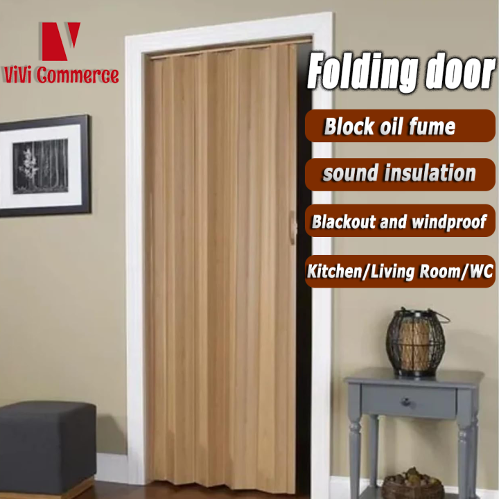 Accordion partition door sliding door PVC for bathroom, living room and