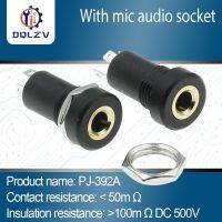 3.5mm 4Pin Stereo Audio Socket 4 Pole Black Panel Mount Gold Plated With Nuts Headphone Socket