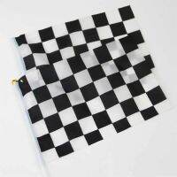 10pcs Checkered Racing Stock car Flag 14*21cm HandHeld Mini Flag With White Pole Vivid Color and Fade Resistant Hand Held