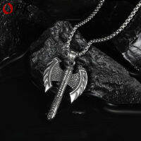 Sold Jewelry Viking Force Laboratories Double-Position Axe Charm Titanium Steel Necklace Vintage Viking Battle Axe Pendant