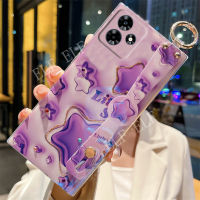 สำหรับ OPPO Realme เคส C53 C55 C55NFC Realme ทันสมัย3D น่ารักเคสโทรศัพท์ TPU แบบน่มดาว REALMEC53พลอยเทียมบลูเรย์ป้องกันเลนส์ฝาครอบกันกระแทกพร้อมสายรัดข้อมือ