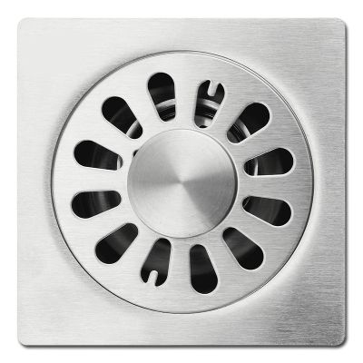Zhang Ji Stainless steel square 4 inches floor drain Modern style drain for washing machine Bathroom fixture deodorant strainer  by Hs2023