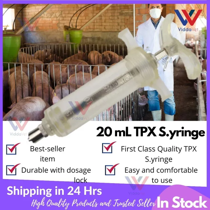 Veterinary Syringe 20 ml TPX Heavy Duty Syringe with Luer Lock for