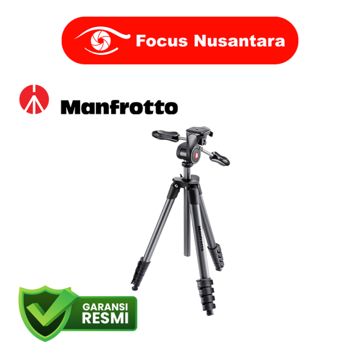 MANFROTTO Compact Advanced aluminium tripod with 3way head Lazada Indonesia