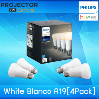 Philips Hue White Blanco Starter Kit  A19/E26 LED Smart Bulb 4-Pack, Bluetooth &amp; Zigbee Compatible (Hue Hub Optional), Works with Alexa &amp; Google Assistant – A Certified for Humans Device